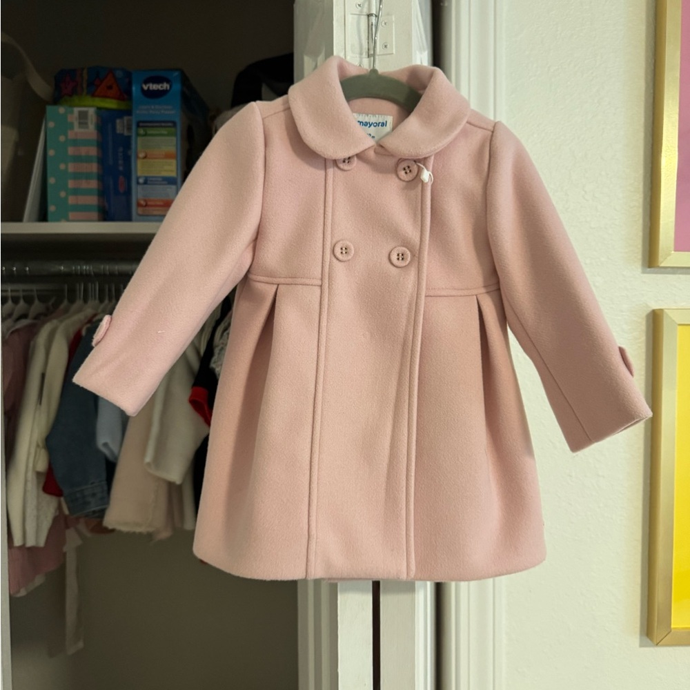 Mayoral pink pea coat sz 12m NWT